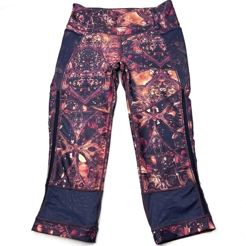 CALIA‎ by Carrie Underwood Purple Mandala Mesh Capri Leggings WAX12020PRT Medium